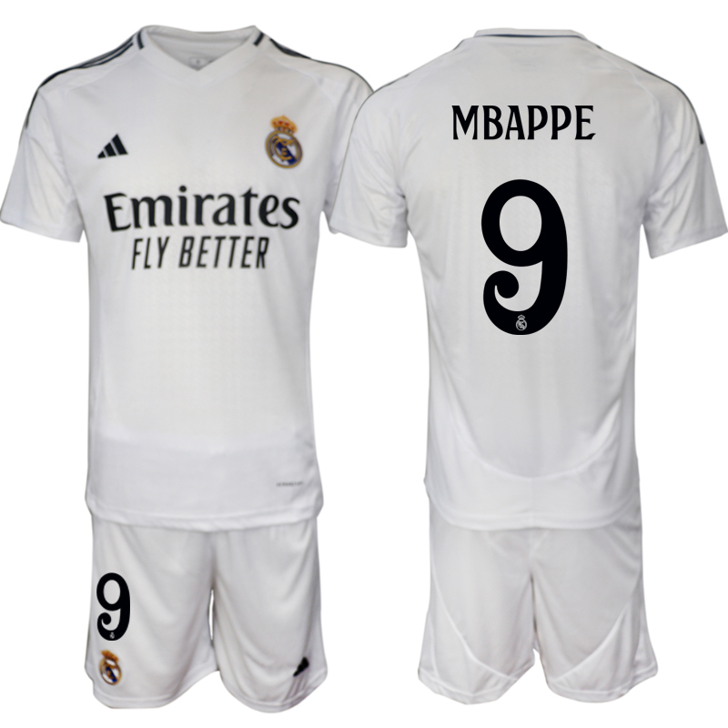 Billiga Fotbollströjor Herr Real Madrid Hemmatröja 2024/25 tröja set Kylian Mbappé 9