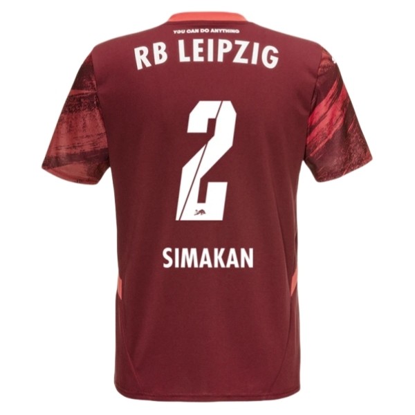 Billiga Fotbollströjor Herr RB Leipzig Bortatröja 2024/25 röd Kortärmad Mohamed Simakan 2