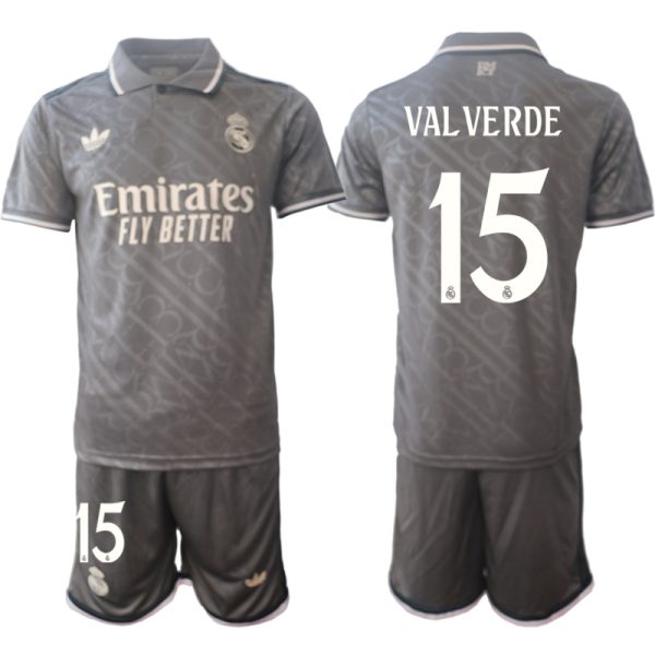 Billiga Fotbollströjor Herr Real Madrid Tredjetröja 2024/25 Kortärmad shorts Federico Valverde 15