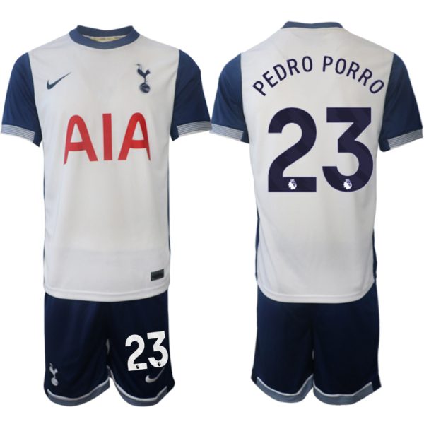 Billiga Fotbollströjor Herr Tottenham Hotspur Hemmatröja 2024/25 Kortärmad (+ Korta byxor) Pedro Porro 23