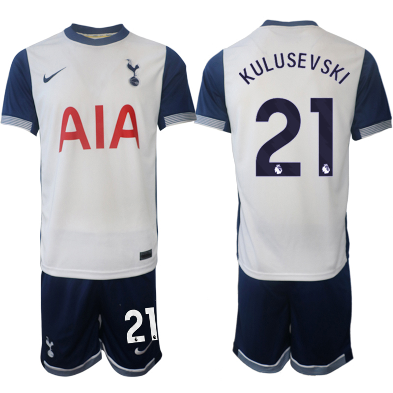 Billiga Fotbollströjor Tottenham Hotspur Hemmatröja 2024/25 Kortärmad (+ Korta byxor) Dejan Kulusevski 21