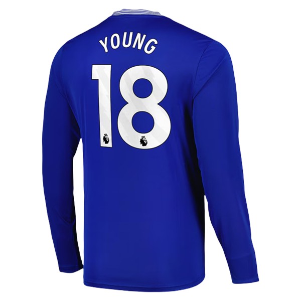 Everton Hemmatröja 2024/25 Herr Långärmad Fotbollskläder med namn Ashley Young 18