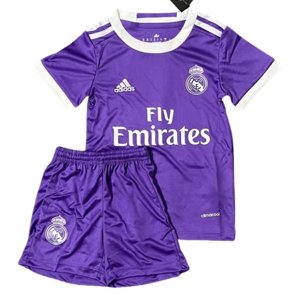 Fotbollskläder till baby Real Madrid Bortatröja Retro 2016-2017 Kortärmad shorts