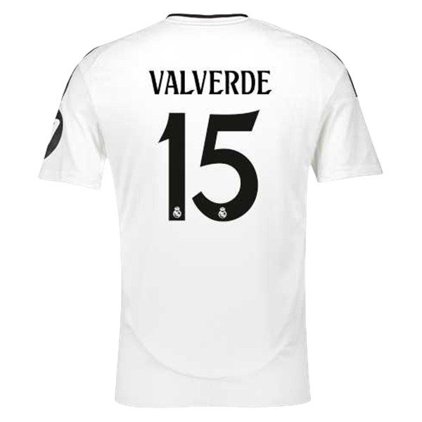 Fotbollströjor Billigt Real Madrid Hemmatröja 2024/25 Kortärmad Federico Valverde 15