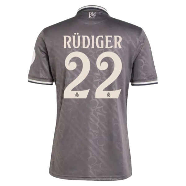 Herr Real Madrid Tredjetröja 2024/25 Kortärmad Fotbollströjor med tryck Antonio Rudiger 22