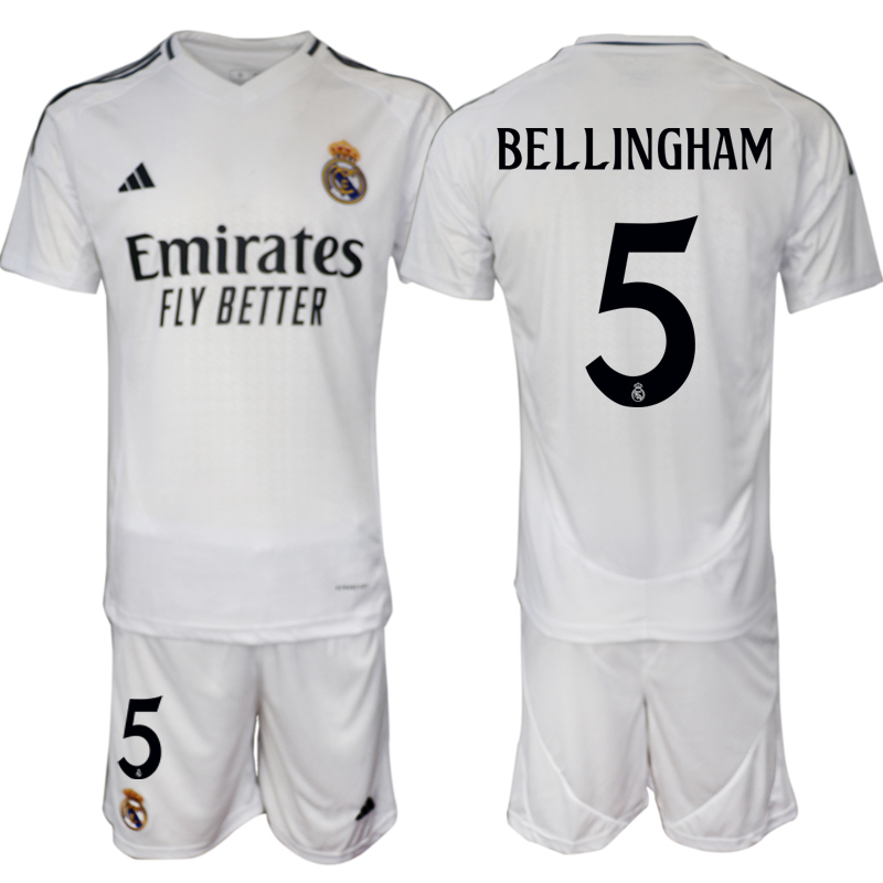 Köpa Billiga Fotbollströjor Real Madrid Hemmatröja 2024/25 Kortärmad shorts Jude Bellingham 5