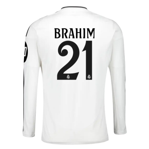 Matchtröjor Fotboll Herr Real Madrid Hemmatröja 2024/25 Långärmad Brahim Díaz 21