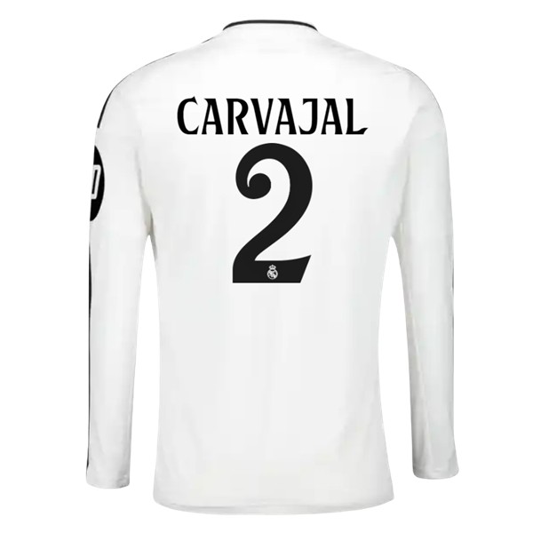 Matchtröjor Fotboll Herr Real Madrid Hemmatröja 2024/25 Långärmad Daniel Carvajal 2