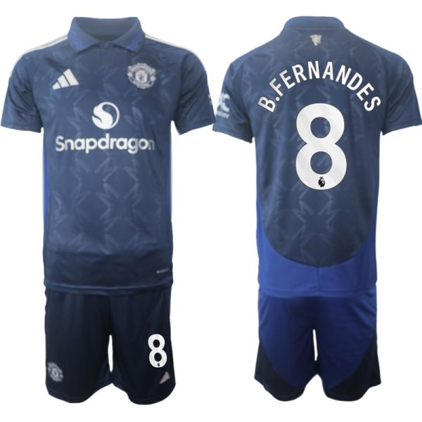 Matchtröjor Fotboll Manchester United Bortatröja 2024/25 Fotbollströja med namn Bruno Fernandes 8