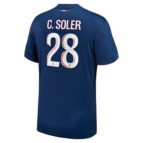 Paris Saint-Germain Hemmatröja 2024/25 Kortärmad Fotbollströja med namn Carlos Soler 28