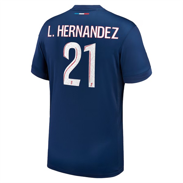 Paris Saint-Germain Hemmatröja 2024/25 Kortärmad Fotbollströja med namn Lucas Hernandez 21