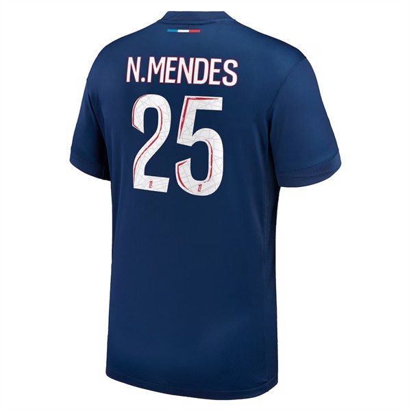 Paris Saint-Germain Hemmatröja 2024/25 Kortärmad Fotbollströja med namn Nuno Mendes 25