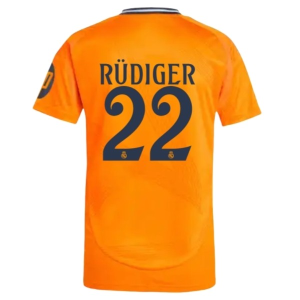 Real Madrid Bortatröja 2024/25 Kortärmad Fotbollskläder med namn Antonio Rudiger 22