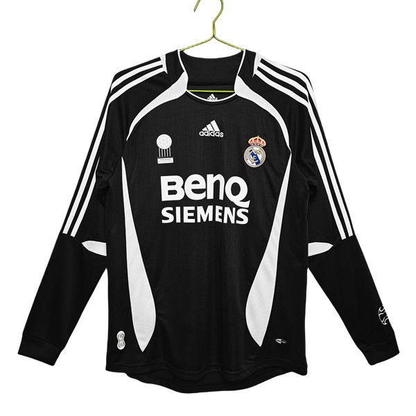 Real Madrid Tredjetröja Retro 2006-2007 Långärmad fotbollströjor för män