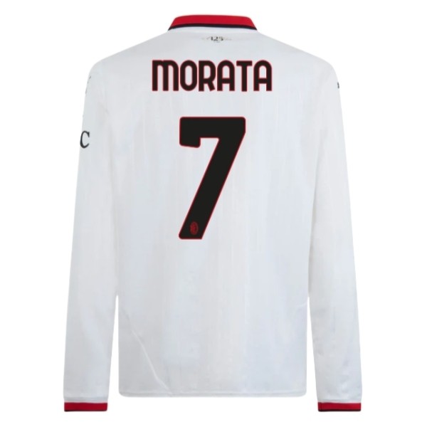 Billiga Fotbollströjor AC Milan Bortatröja 2024/25 Långärmad med tryck Álvaro Morata 7