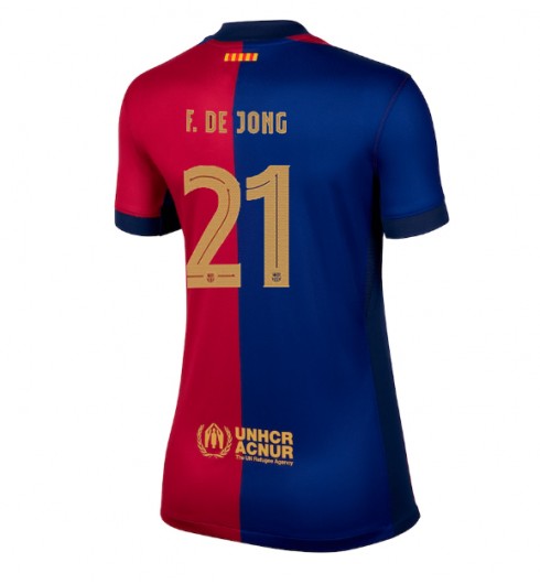 Billiga Fotbollströjor Dam FC Barcelona Hemmatröja 2024/25 Kortärmad Frenkie de Jong 21