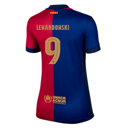 Billiga Fotbollströjor Dam FC Barcelona Hemmatröja 2024/25 Kortärmad Robert Lewandowski 9