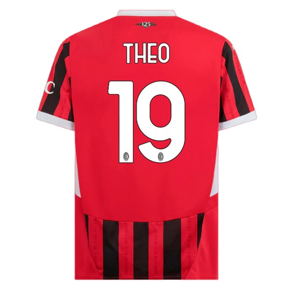 Billiga Fotbollströjor Herr AC Milan Hemmatröja 2024/25 Kortärmad med namn Theo Hernandez 19