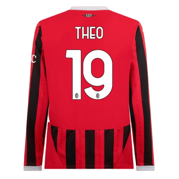 Billiga Fotbollströjor Herr AC Milan Hemmatröja 2024/25 Långärmad med namn Theo Hernandez 19