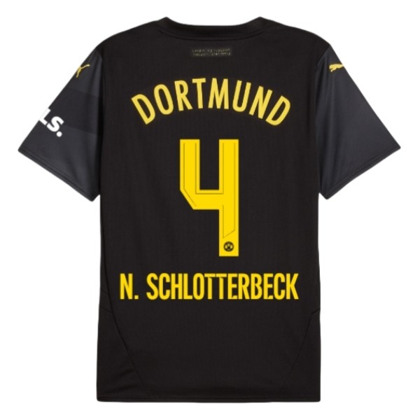 Billiga Fotbollströjor Herr BVB Borussia Dortmund Bortatröja 2024/25 Kortärmad Nico Schlotterbeck 4