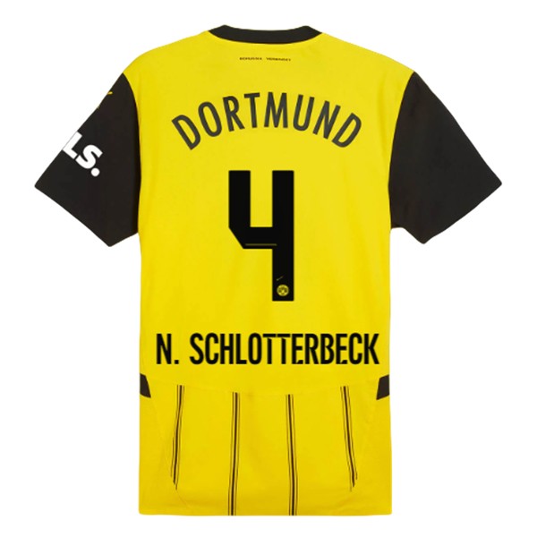 Billiga Fotbollströjor Herr BVB Borussia Dortmund Hemmatröja 2024/25 Kortärmad Nico Schlotterbeck 4