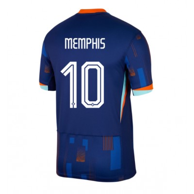 Landslagströja Nederländerna Fotbollströja Bortaställ EM 2024 Kortärmad Memphis Depay 10