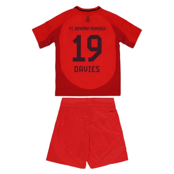 Billiga Fotbollströjor Barn FC Bayern München Hemmatröja 2024/25 Kortärmad shorts Alphonso Davies 19