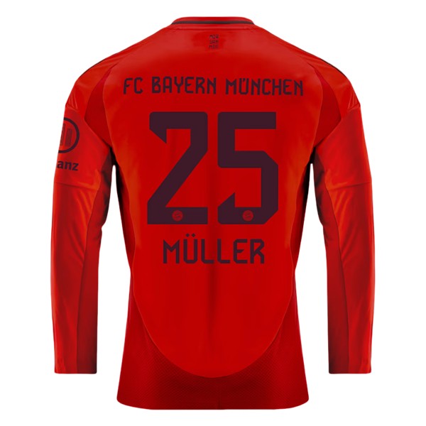 Billiga Fotbollströjor Herr FC Bayern München Hemmatröja 2024/25 Långärmad Thomas Muller 25