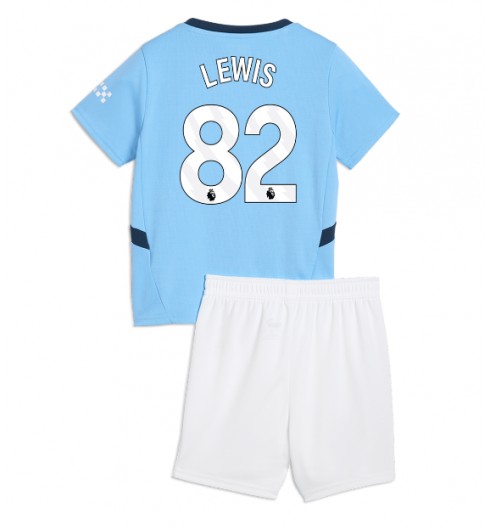 Fotbollskläder Set Barn Manchester City Hemmatröja 2024/25 Rico Lewis 82