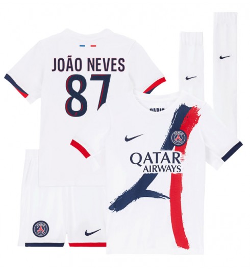 Billiga Fotbollströjor Barn Paris Saint-Germain Bortatröja 2024/25 João Neves 87