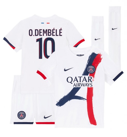 Billiga Fotbollströjor Barn Paris Saint-Germain Bortatröja 2024/25 Ousmane Dembele 10