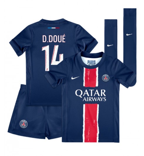 Fotbollskläder Set Barn Paris Saint-Germain Hemmatröja 2024/25 Desire Doue 14