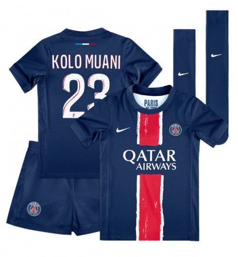 Fotbollskläder Set Barn Paris Saint-Germain Hemmatröja 2024/25 Randal Kolo Muani 23