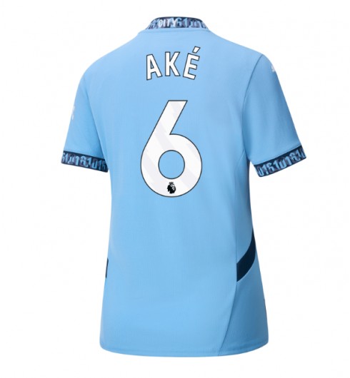 Dam Manchester City Hemmatröja 2024/25 Kortärmad Fotbollströja med namn Nathan Ake 6