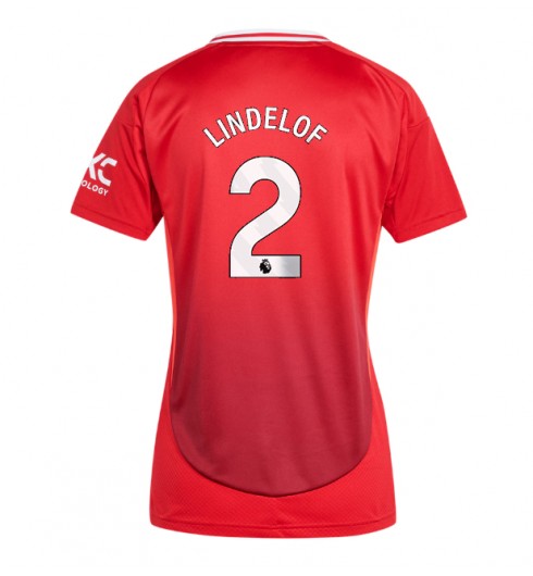 Fotbollskläder Dam Manchester United Hemmatröja 2024/25 Victor Lindelof 2