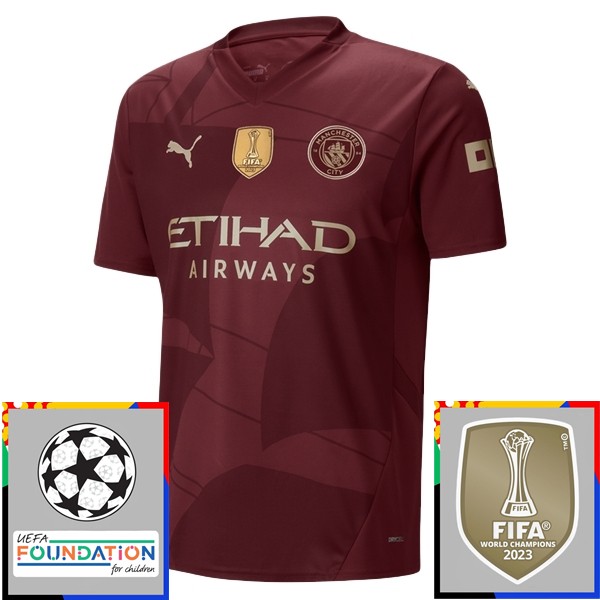 Manchester City Tredjetröja Champions League With Patch 2024/25 Kortärmad Med Eget Namn